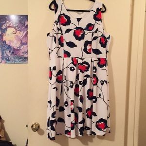 White Dress with Flower Design